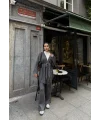 Kuşaklı Triko Takım - Gri