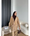 Kuzy Cepli Triko Takım - Camel