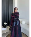 Kyl - Alai Şallı Abaya - Bordo