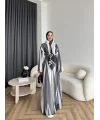 Kyl - Madella Şallı Abaya - Siyah - Beyaz