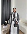 Kyl - Madella Şallı Abaya - Siyah - Beyaz