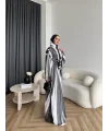 Kyl - Madella Şallı Abaya - Siyah - Beyaz