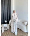 Kyl - Rhino Şallı Abaya - Pudra