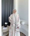 Kyl - Rhino Şallı Abaya - Pudra