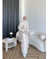Kyl - Rhino Şallı Abaya - Pudra
