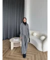 Leyans Fermuarlı Takım - Gri