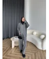 Leyans Fermuarlı Takım - Gri