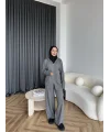 Leyans Fermuarlı Takım - Gri