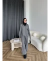Leyans Fermuarlı Takım - Gri