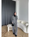 Leyans Fermuarlı Takım - Gri