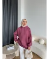 Lidya 3 İplik Sweat - Vişne
