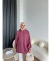 Lidya 3 İplik Sweat - Vişne