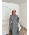 Linen Elbise - Haki