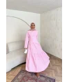 Linen Elbise - Pembe