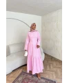 Linen Elbise - Pembe