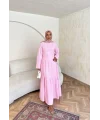 Linen Elbise - Pembe