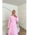 Linen Elbise - Pembe
