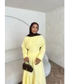 Linen Elbise - Sarı