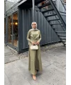 Lolita Deri Elbise - Haki