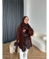 Luella Kürk Detaylı Hırka - Acı Kahve