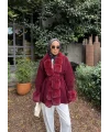 Luella Kürk Detaylı Hırka - Bordo