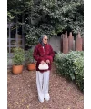 Luella Kürk Detaylı Hırka - Bordo