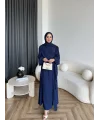 Mav - İndirimli Yan Bağlamalı Elbise - Lacivert