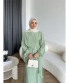 Mav - İndirimli Yan Bağlamalı Elbise - Yeşil