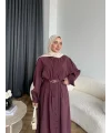 Mav - Monta Modal Elbise - Bordo
