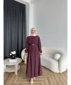 Mav - Monta Modal Elbise - Bordo