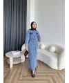 Melsa Kot Elbise - Açık Mavi
