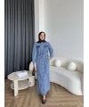 Melsa Kot Elbise - Açık Mavi