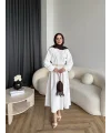 Milsa Lastikli Elbise - Beyaz