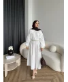 Milsa Lastikli Elbise - Beyaz