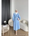 Milsa Lastikli Elbise - Mavi