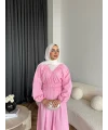 Milsa Lastikli Elbise - Pembe