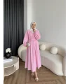Milsa Lastikli Elbise - Pembe