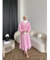 Milsa Lastikli Elbise - Pembe