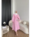 Milsa Lastikli Elbise - Pembe