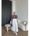 Mirlan Çizgi Detaylı Triko Kazak - Gri
