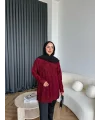 Miya Desenli Kazak - Bordo