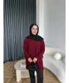 Miya Desenli Kazak - Bordo