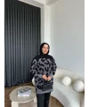 Miya Desenli Kazak - Siyah
