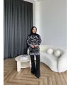 Miya Desenli Kazak - Siyah