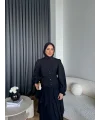Moi - Selin Kat Kat Elbise - Siyah