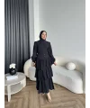 Moi - Selin Kat Kat Elbise - Siyah