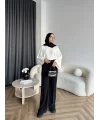 Mrs - Kemerli Bol Paça Pantolon - Siyah