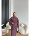 Ng - Kemer Detay Kot Elbise - Bordo
