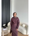 Ng - Kemer Detay Kot Elbise - Bordo