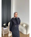 Ng - Kemer Detay Kot Elbise - Lacivert
